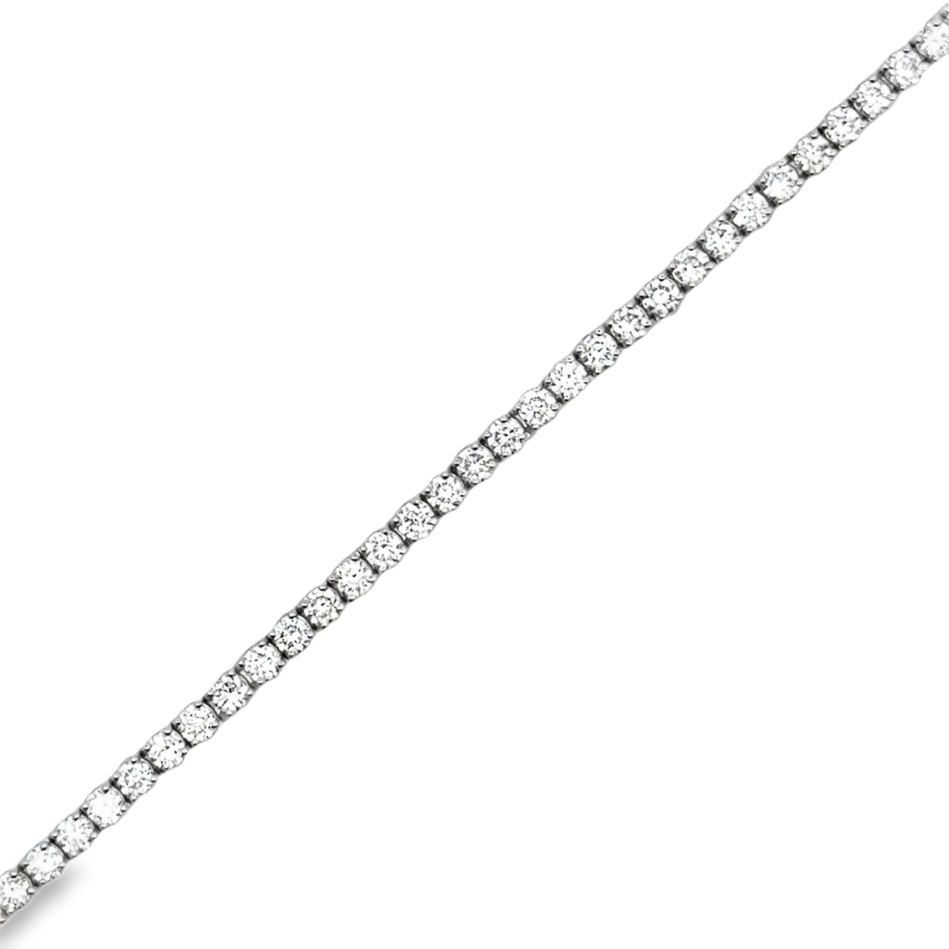 14 Karat White Gold Tennis Bracelet with 2.04ctw Rnd Lab Created Diamonds