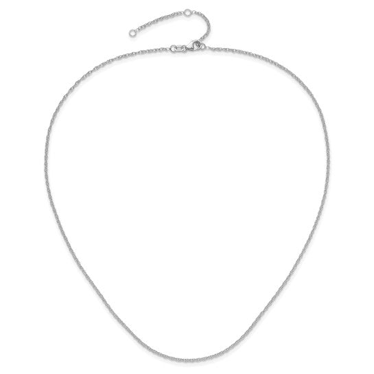 White 10 Karat 1.2Mm Flat Cable Chain Length 18