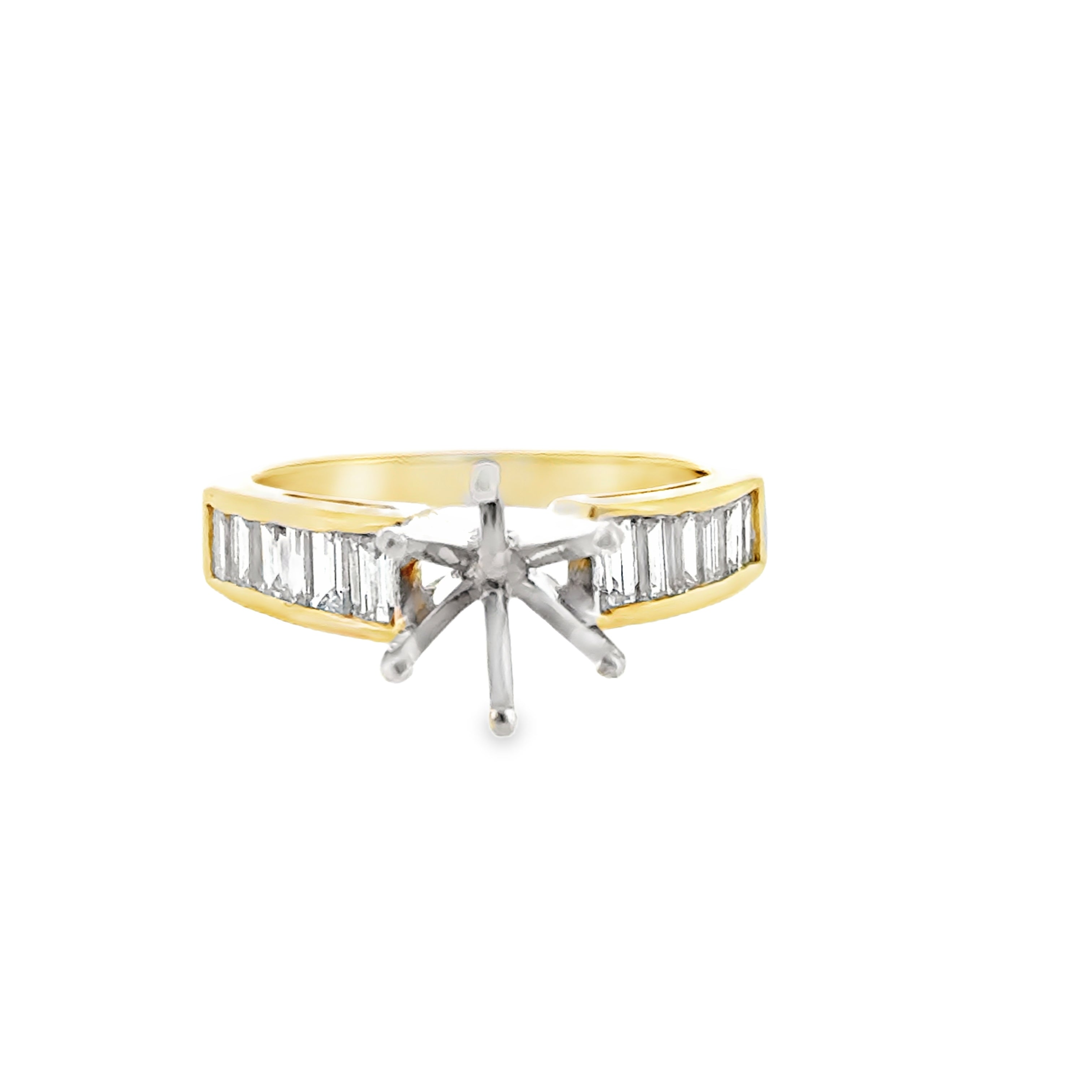14 Karat Yellow Gold Engagement Ring with .50ctw Baguette Cut Diamonds