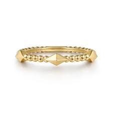 14ky Pyramid Stackable Fashion Ring