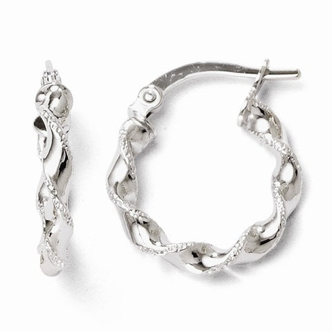 Twisted Hoop Earrings | 14k White
