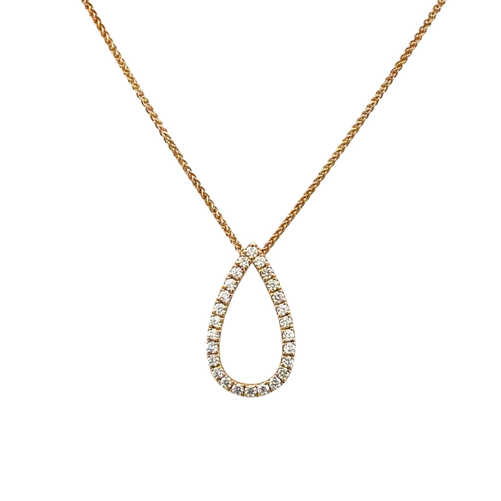 Pear Diamond Pendant | 14k White