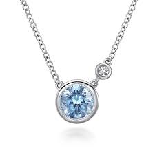 Bezel Set Necklace | White Sterling Silver