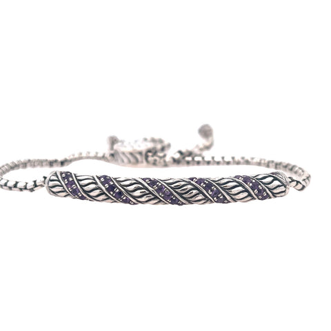 Swirl Bolo Bracelet | White Sterling Silver