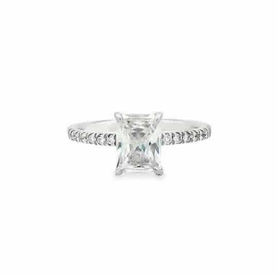 Elegant White Gold Hidden Halo Engagement Ring