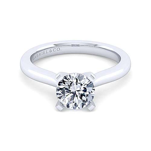 White 14 Karat Cathedral Solitaire With Four Prong Crown Remount Size