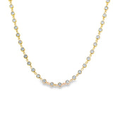 Lady's Yellow 14 Karat Bezel Link Necklace With 68 = 1.90Tw Round G/H Si1 Diamonds