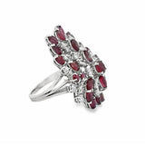 White 18 Karat Waterfall, Ring To Pendant Estate Jewelry Size 7.25 Wit
