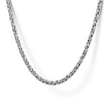 White Sterling Silver Wheat Chain Length 20