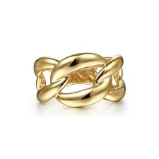 Lady's Yellow 14 Karat Chain Link Fashion Ring Size 6.5