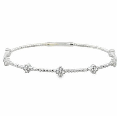 14kw Flexie with Clover Stations .37ctw Round Diamonds, 6.75''
