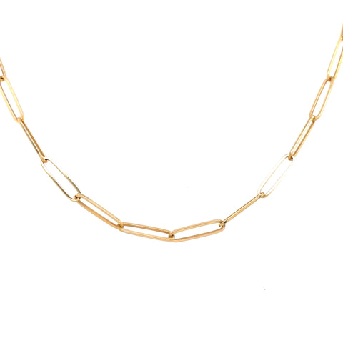 Paper Clip Chain | 14k Yellow