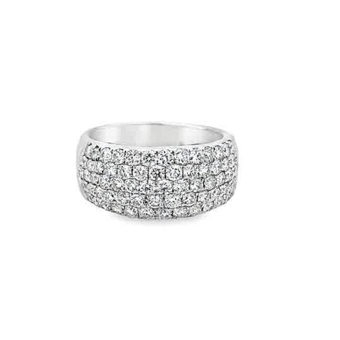 Lady's White 18 Karat Wide Pave' Fashion Ring Size 6.75 69 = 1.83tw Ro