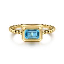 Blue Topaz Fashion Ring | 14k Yellow (0.55ct Emerald)