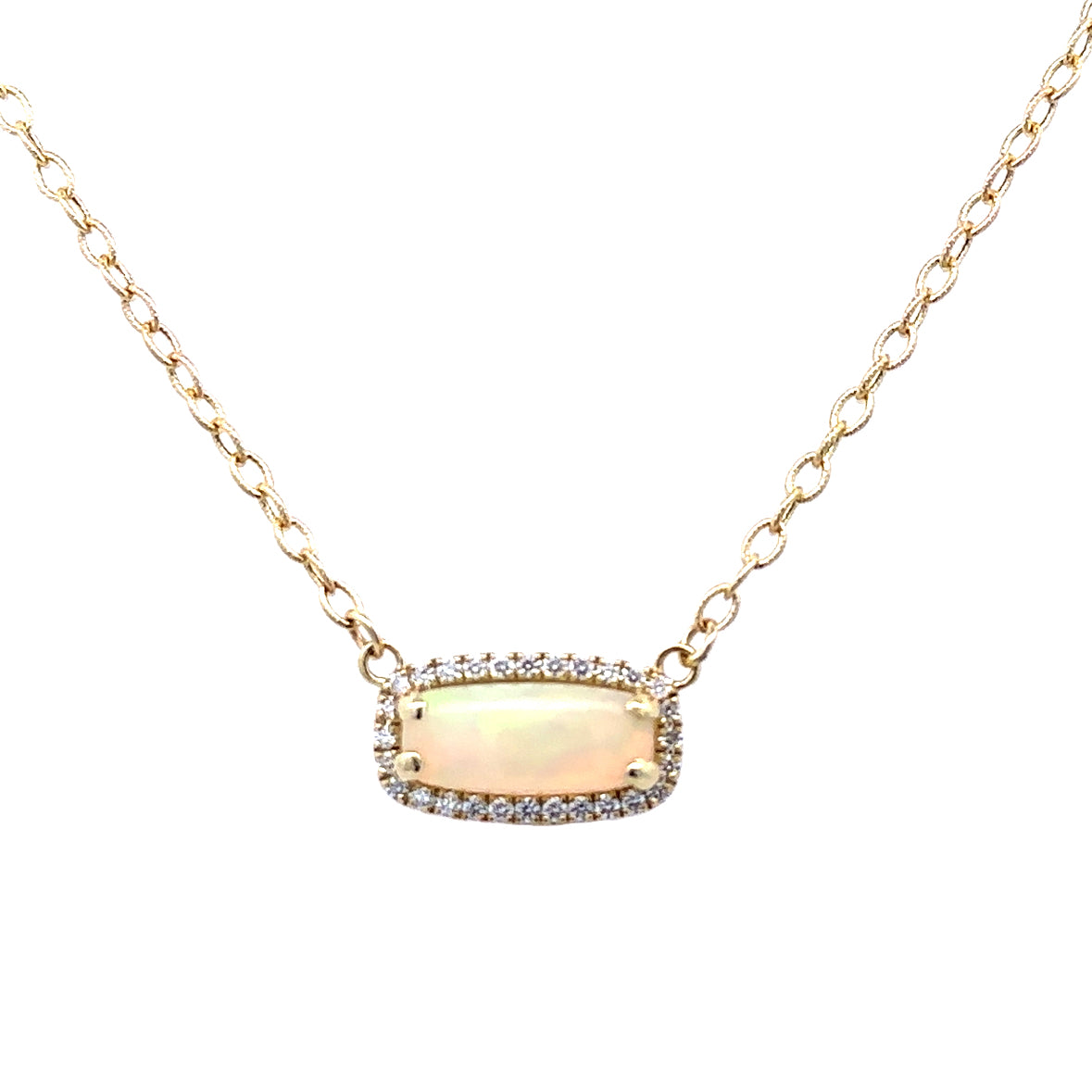 Stationary Halo Fashion Necklace | 14k Yellow (2.88ct Center)