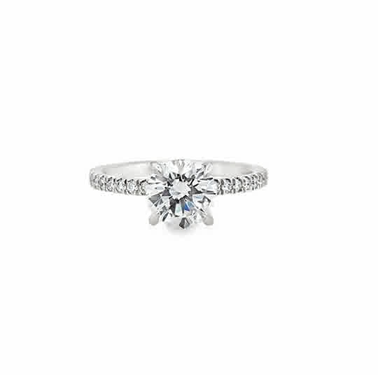 Dazzling white gold jewelry with hidden halo.