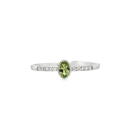Stackable Fashion Ring | 14k White (0.15ct Oval)