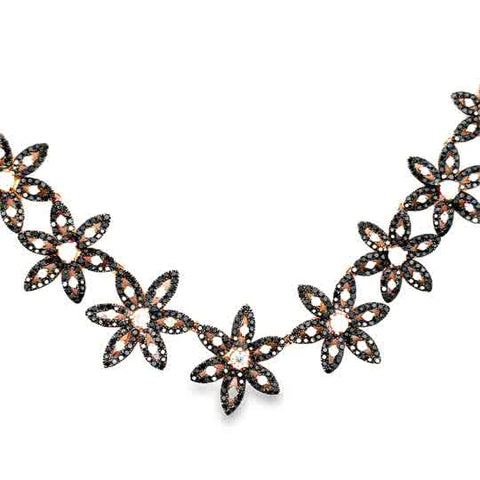 Lady's Rose 18 Karat Custom Flower Necklace Length 18 105 = 2.72tw Rou