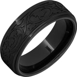 Gent's Black Ceramic 8Mm Laser Engraved. Belle Epoch Gents Ring Size 9.5