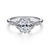 White 14 Karat Vintage Inspired Ring Size 6.5 With One 8.00X5.50Mm Ova