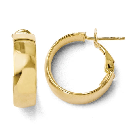 Lady's Yellow 14 Karat Polished Hoop Earrings