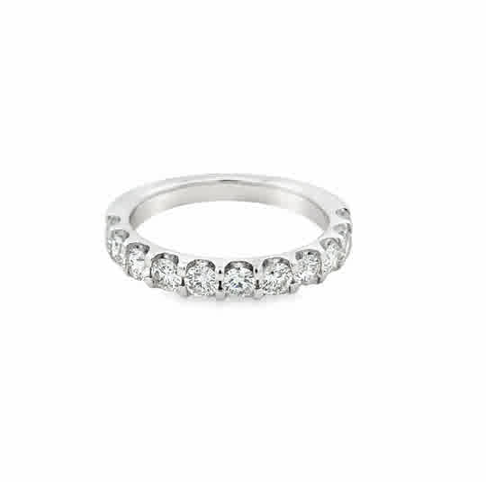 14 Karat White Gold Diamond Wedding Ring, 1.26ctw Round Brilliant Cut Diamonds