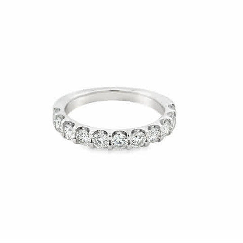 14 Karat White Gold Diamond Wedding Ring, 1.26ctw Round Brilliant Cut Diamonds