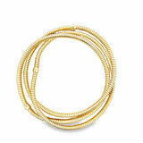 Yellow 14 Karat Triple Row, 5Mm Bracelet Length 7