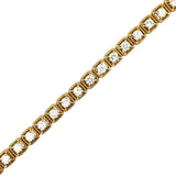 Lady's Yellow 18 Karat Halo With Rope Detail Bracelet Length 7 With 34