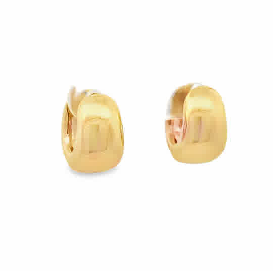 Silent Opus Mini Chunky Hoop Earrings, 14ky