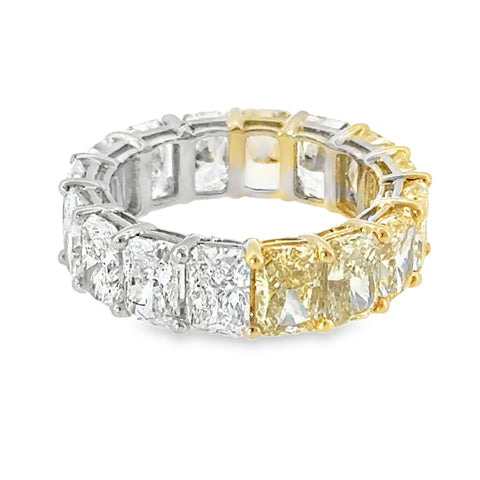 14 Karat White and Yellow Gold 10.00ctw Radiant Cut Lab Created Diamonds Eternity Ring