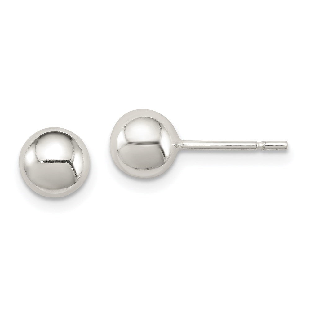 Ball Stud Earrings | White Sterling