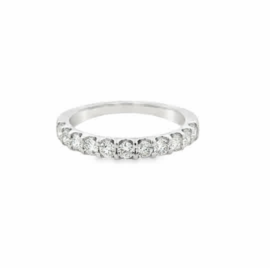 14 Karat White Gold Diamond Wedding Ring, .76ctw Round Brilliant Cut Diamonds
