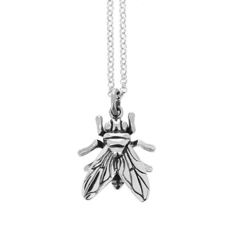White Sterling Silver Beel Pendant On A 24" Rolo Chain Fashion Jewelry