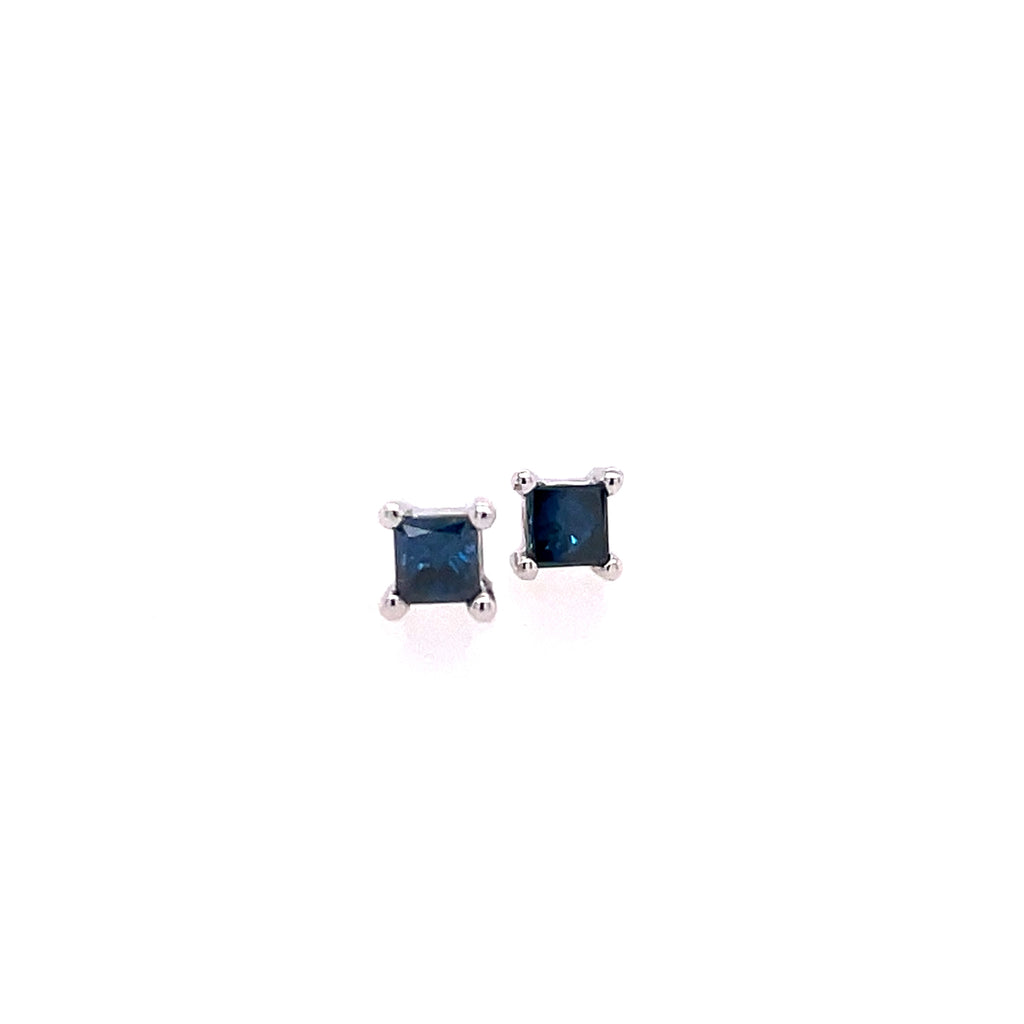 Diamond Prong Stud Earrings | 14k White