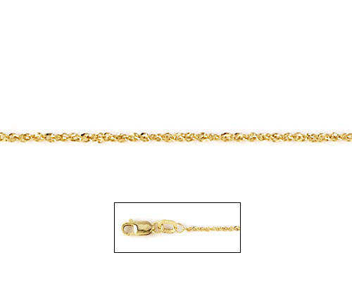 Yellow 14 Karat Sparkle Chain Length 20"