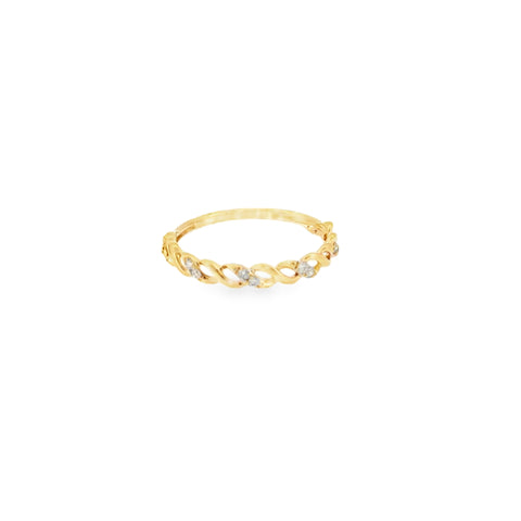 10 Karat Yellow Gold Open Twist with Eight (8) Round Brilliant Cut Diamonds .10ctw