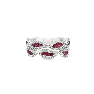 Double Row Swirl Fashion Ring | 14k White