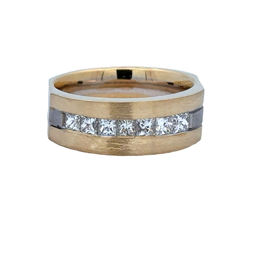 Channel Set Wedding Band | 18k White/Yellow