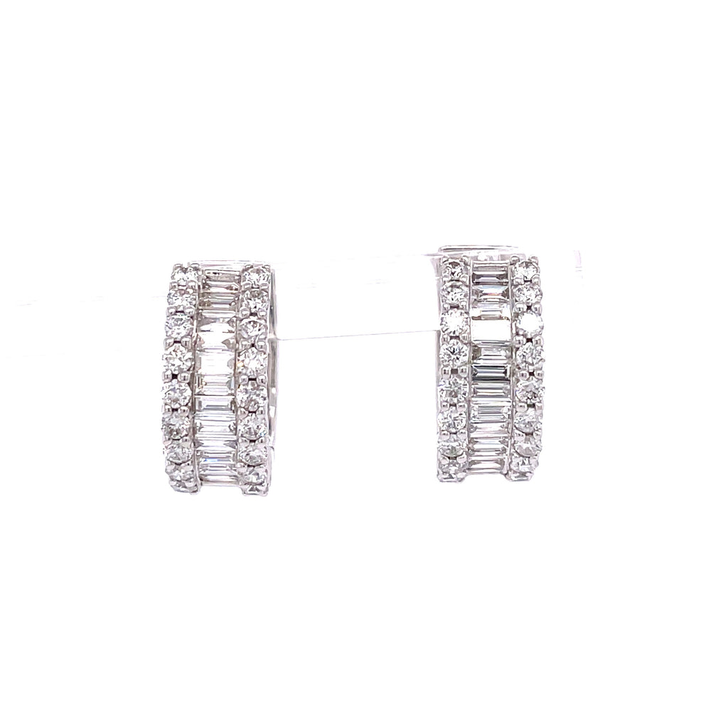 Huggie Hoop Earrings | 18k White