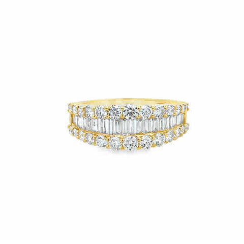 Lady's Yellow 14 Karat Tapered Anniversary Ring With = 1.50Tw Various