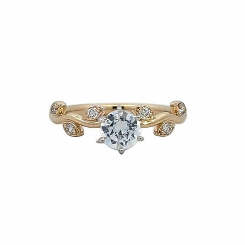 Vine Style Diamond Engagenment Ring | 14k Yellow