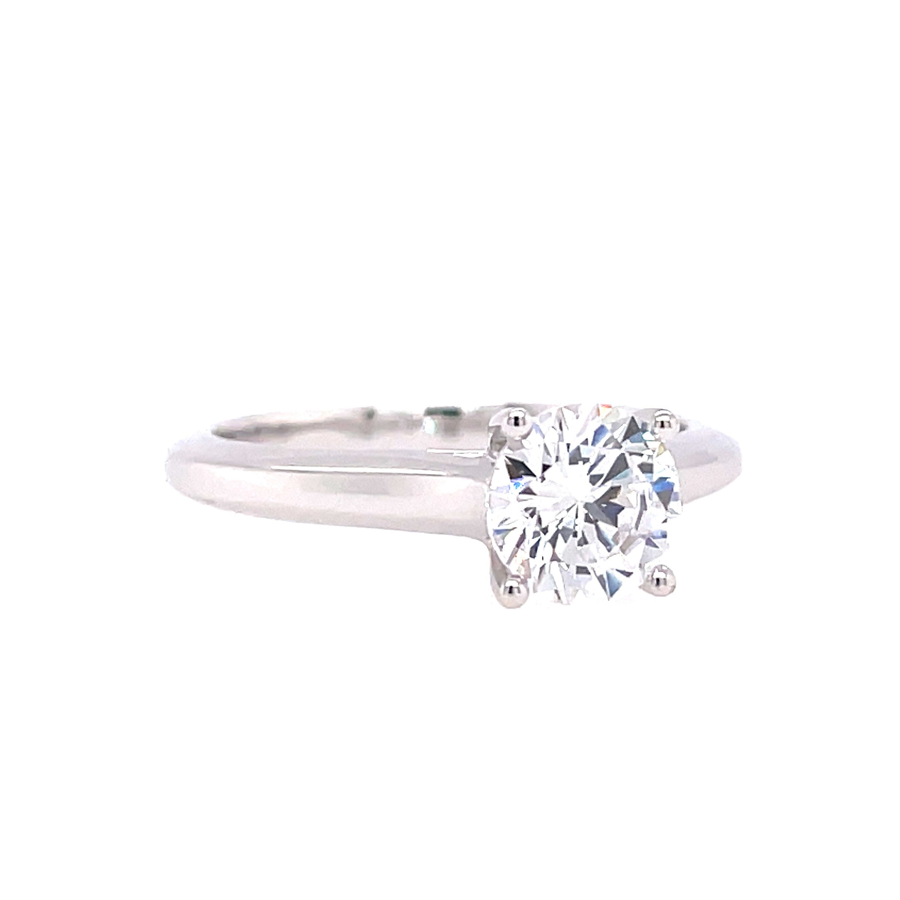 Lady's White Polished 14 Karat Solitaire Engagement Ring Size 6.5 With