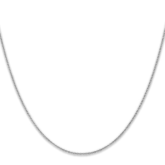 White 10 Karat 1.1Mm Flat Cable Chain Length 18
