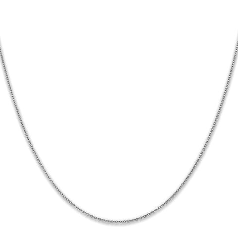 White 10 Karat 1.1Mm Flat Cable Chain Length 18