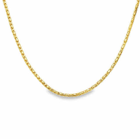 Yellow 14 Karat Diamond Cut 1.2Mm Solid Bird Cage Chain Length 18