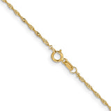 Yellow 14 Karat 1Mm Singapore Chain Length 18