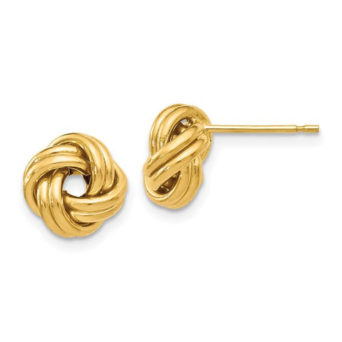 Lady's Yellow 14 Karat Love Knot Earrings