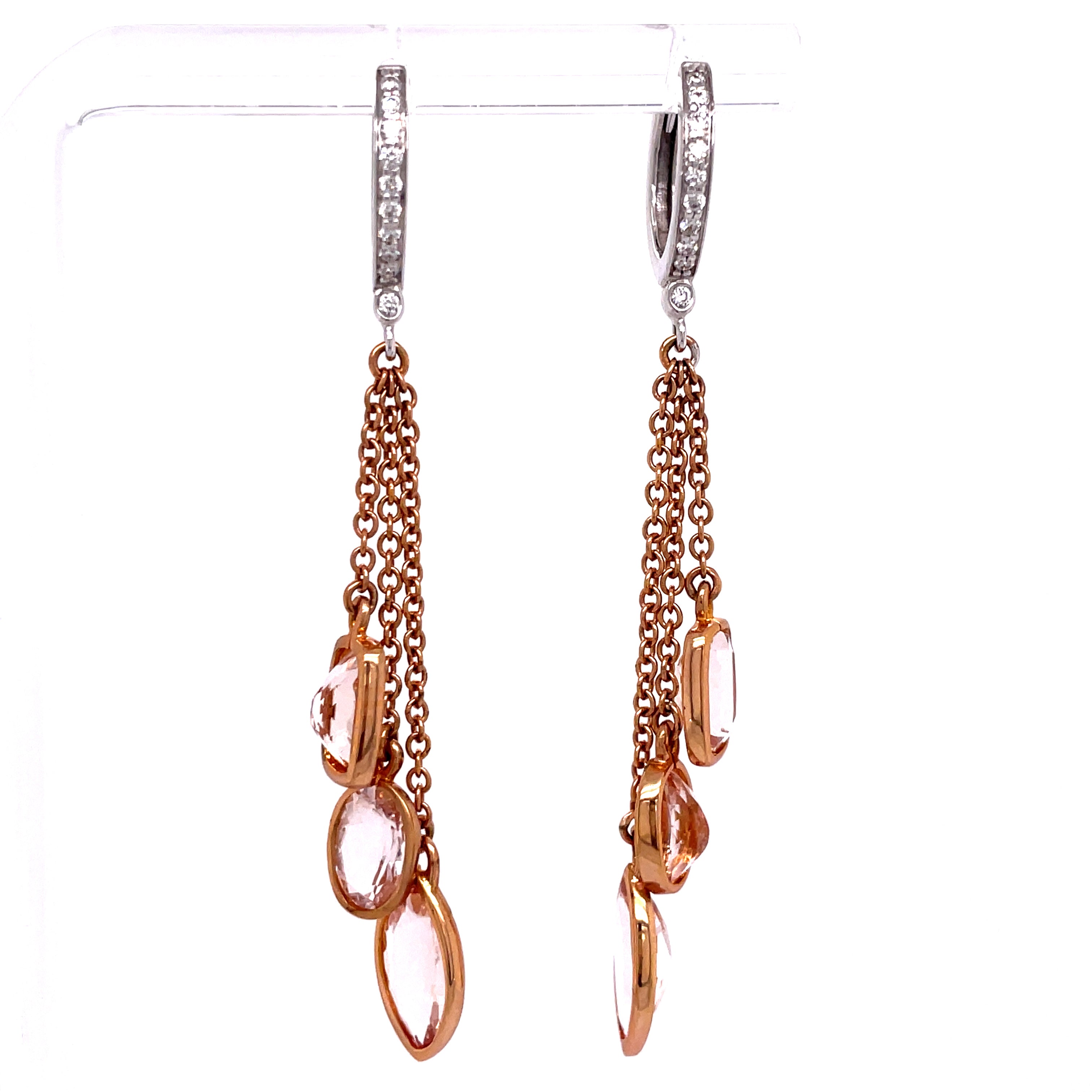 Dangle Fashion Earrings | 18k White/Rose