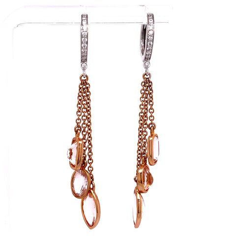 Dangle Fashion Earrings | 18k White/Rose